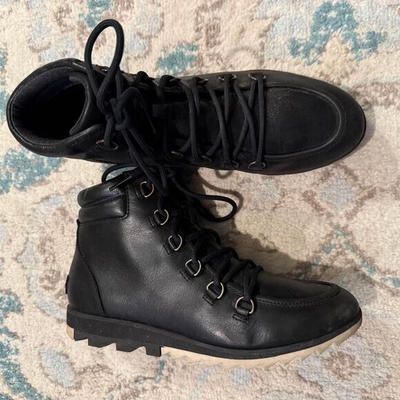 Sorel Harlow Waterproof Leather Lace-up Ankle Booties Size 8 - Picture 8 of 9
